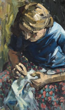Hennie Niemann Snr; Lady Sewing