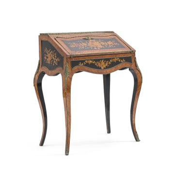 A French kingwood and marquetry bureau de dame, 19th century