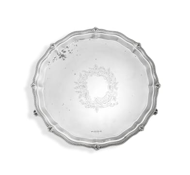 A George V silver salver, probably T Wooley, Birmingham, 1921
