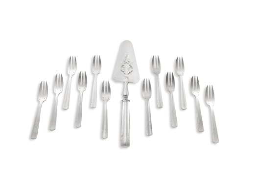 A Russian silver cake slice, late 19th/early 20th century
