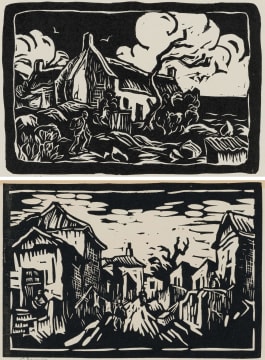 Gregoire Boonzaier; Cottage with Figure; Street Scene with Figures, two