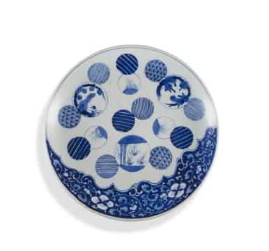 A Japanese blue and white dish, early 20th century