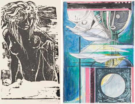 Armando Baldinelli; Nude Figure; Abstract Figure, two