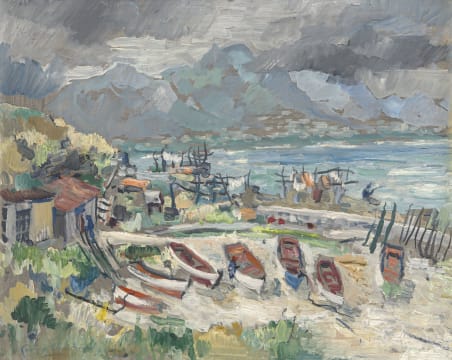 George Enslin; The Old Harbour, Hermanus