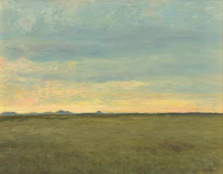 Walter Meyer; Laaste Lig oor Grasvlakte (Sunset over Grass Field)