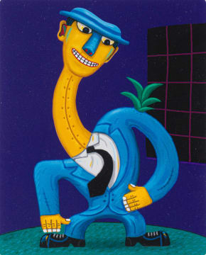 Norman Catherine; Blue Suit and Plant