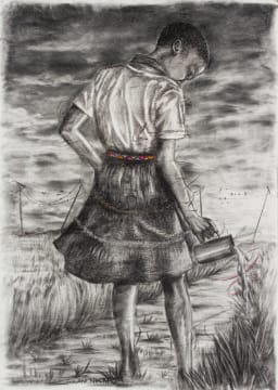 Thulani Nhlapo; Girl Watering Plants
