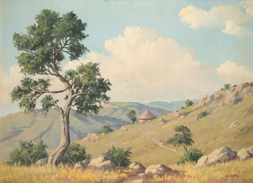 Giuseppe (Catty) Cattaruzza; Hut and Trees in a Valley