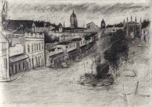 Helen Timm; A view down Bathurst Street, Makhanda