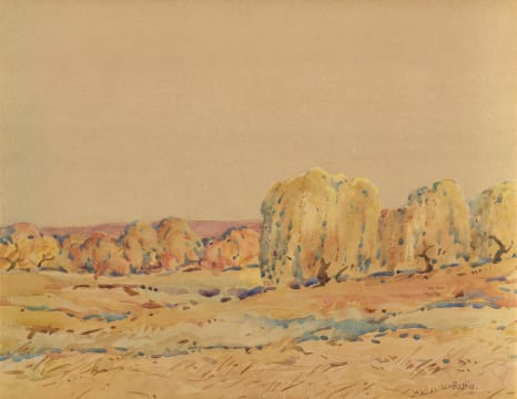 Walter Battiss; Landscape with Willow Trees