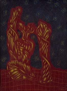 Andrew Verster; Composition with Leaves and Vase