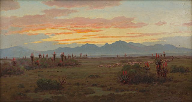Jan Ernst Abraham Volschenk; Evening in the Veld