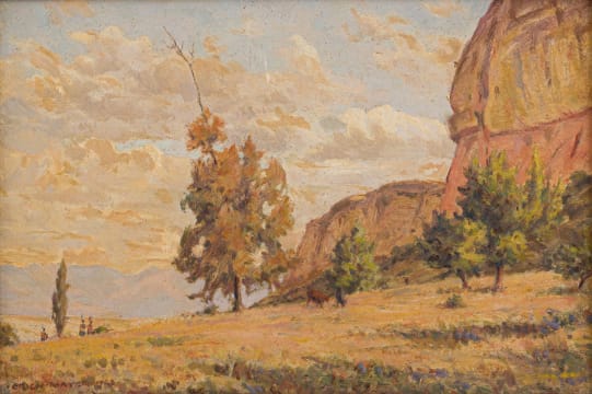 Erich Mayer; Landscape with Trees