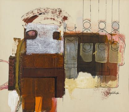 Sidney Goldblatt; Abstract Composition in Orange and Umber
