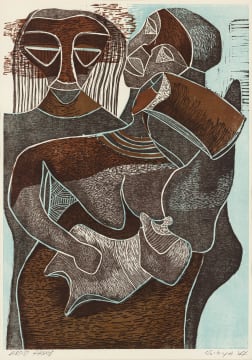 Lucky Sibiya; Abstract Figural Composition