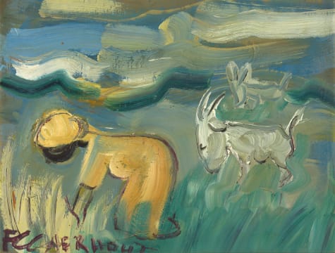 Frans Claerhout; Woman with Goats