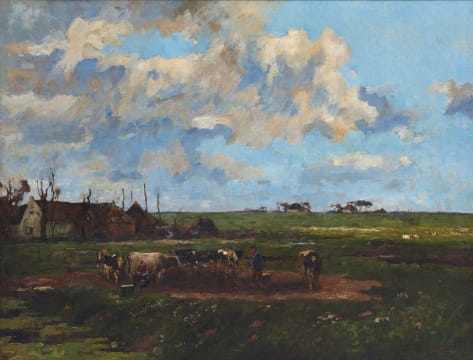 Willem de Zwart; Milking Time on the Farm