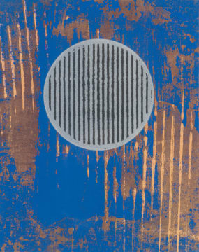 Dirk Meerkotter; Silver Sphere on Blue
