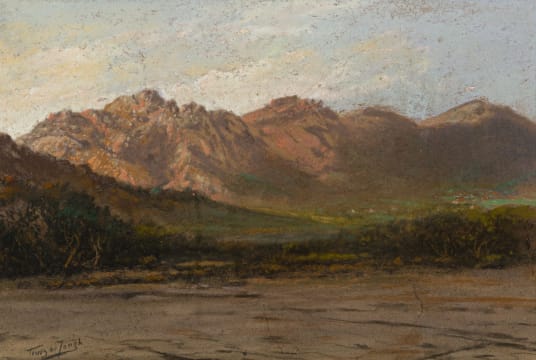 Tinus de Jongh; Landscape with Mountains