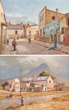 Carlo Sdoya; Street Scene with Lion's Head; Street Scene with Table Mountain