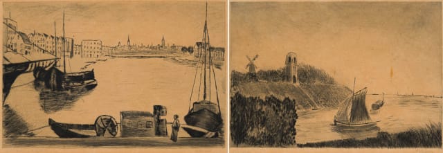 Continental School, 20th Century; Harbour Scene; Canal Scene, two