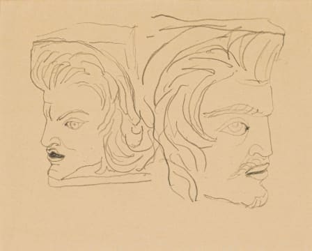Alexis Preller; Two Heads Sketch