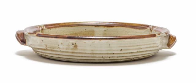 Tim Morris; Double-handled dish with flower motif