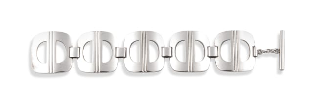Georg Jensen (1866-1935) and Ibe Dahlquist (1924–1996); Georg Jensen sterling silver link bracelet, 'No 197' designed by Ibe Dalquist, 1960s