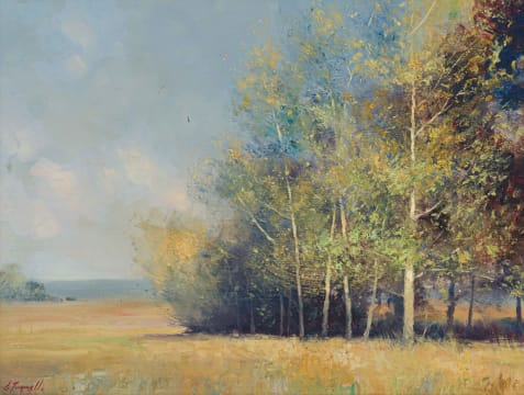Christopher Tugwell; Landscape with Trees in a Field