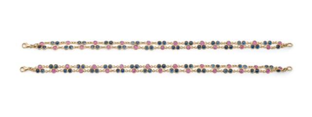 18k yellow gold multi sapphire bracelet