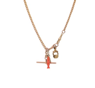9k rose gold fob chain