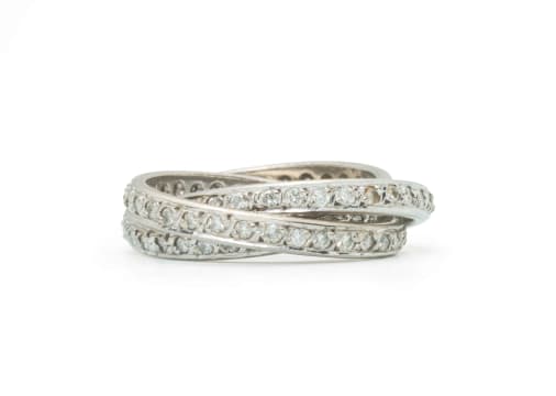 Schwartz Jewellers; 18k white gold diamond ring