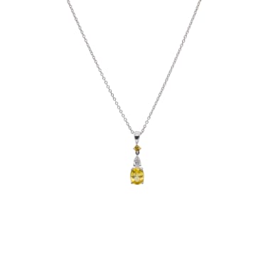 18k white gold sapphire and diamond pendant