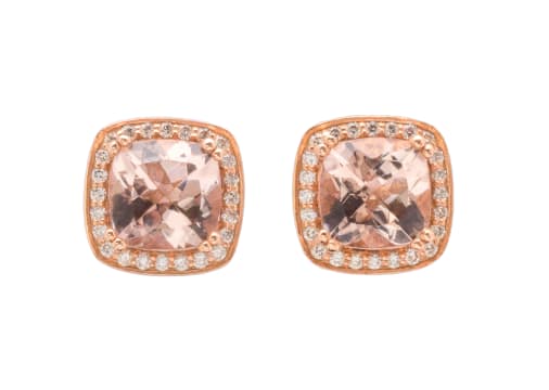 14k rose gold morganite earrings