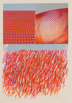 Helmut Starcke; Abstract in Pink, Orange and Blue