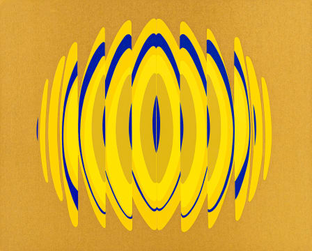Aileen Lipkin; Yellow and Blue Abstract