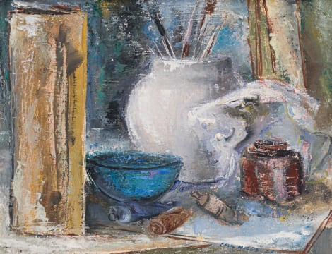 Cecil Higgs; Still Life with Painting Tools