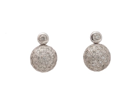 18k white gold diamond earrings