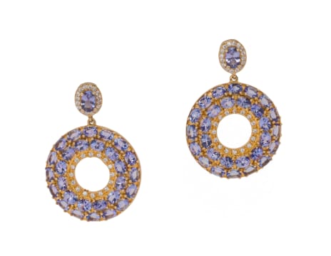 Sterling silver and tanzanite earrings