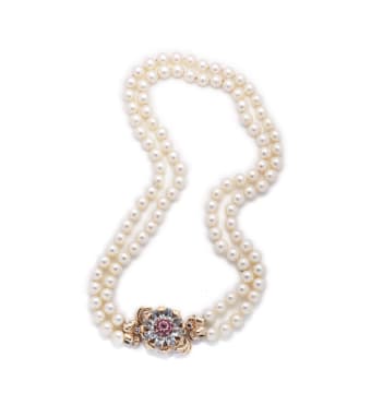 12k yellow gold pearl necklace