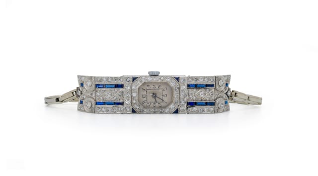 Sapphire and diamond wristwatch