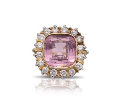 18k two-tone tourmaline and diamond ring