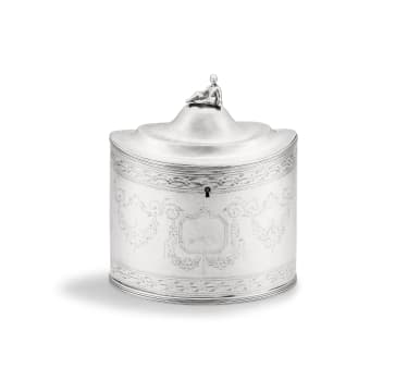George III silver two-division tea caddy, Peter and Ann Bateman, London, 1796