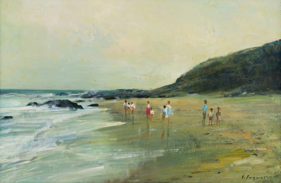 Christopher Tugwell; Landscape with Figures on a Beach