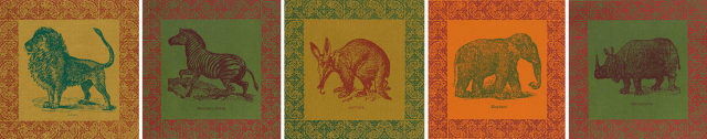 Robert Hodgins and Jan Neethling; African Animal Series I, five