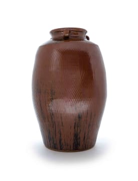 Digby Hoets; Large brown vessel with three handles