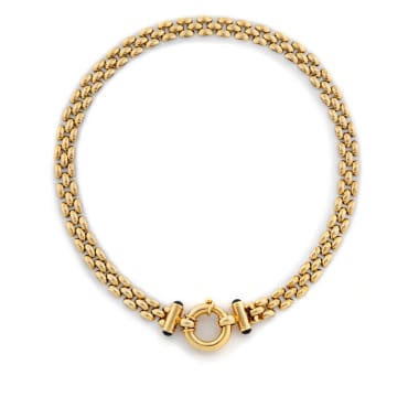 18k yellow gold and sapphire necklace