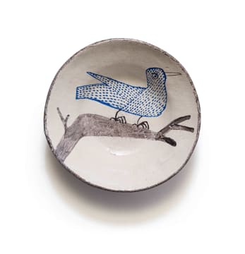 Hylton Nel; Bowl with a blue bird on a branch