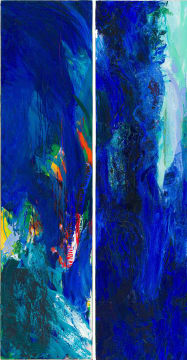 Jenny Stadler; Blue Hawaii I and II, diptych