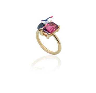 Eric Loubser; 18k yellow tourmaline and diamond ring, Eric Loubser